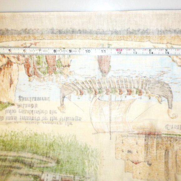 Vintage Linen ILSE of MAN Ellan Vannin Peel Castle St. Johns Oldest Parliament - Picture 7 of 8